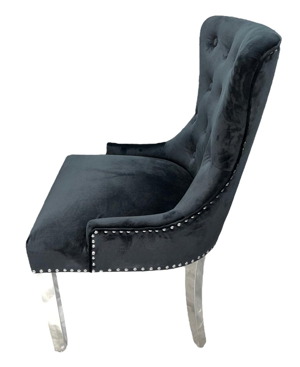 Chelsea Chair (Ring Knocker/Chrome Legs) — Dining Chairs handmade to order by Langham Furniture, image 20 of 20