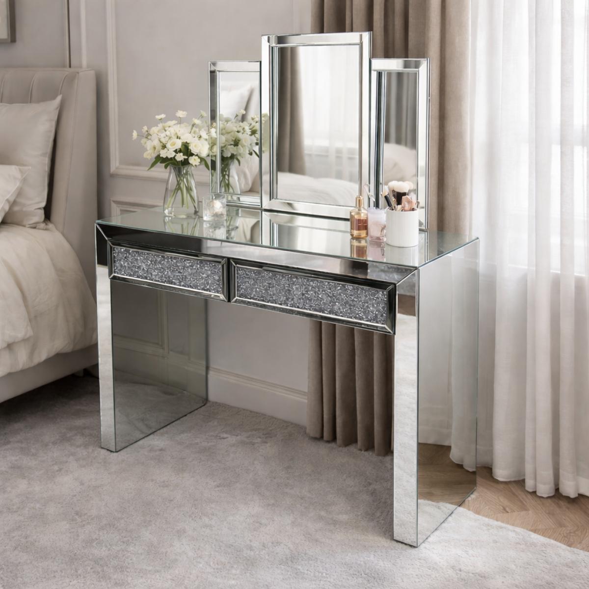 Roma Dressing Table — Mirrored Furniture handmade to order by Langham Furniture, image 1 of 6