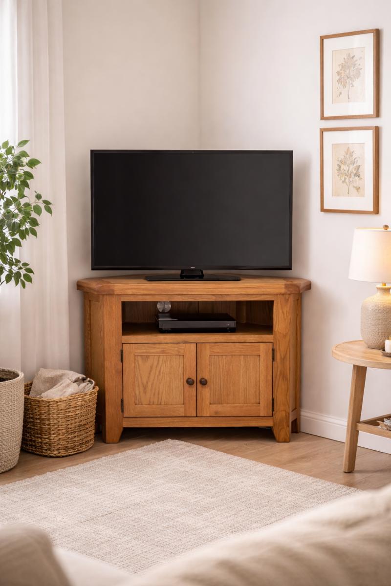Torino Corner TV Unit — TV Units handmade to order by Langham Furniture, image 1 of 3