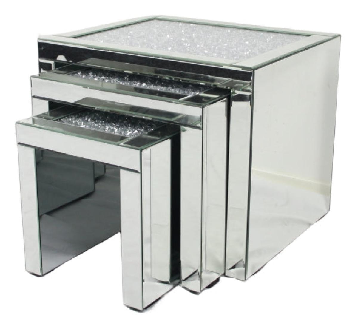Roma Nest of Tables — Mirrored Furniture handmade to order by Langham Furniture, image 2 of 7