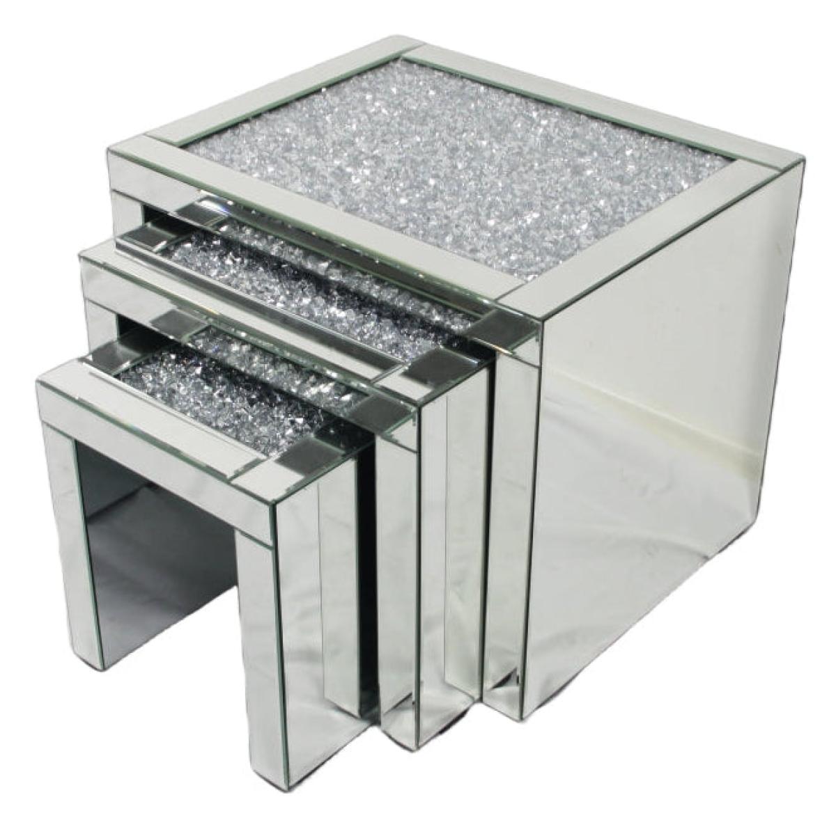Roma Nest of Tables — Mirrored Furniture handmade to order by Langham Furniture, image 3 of 7