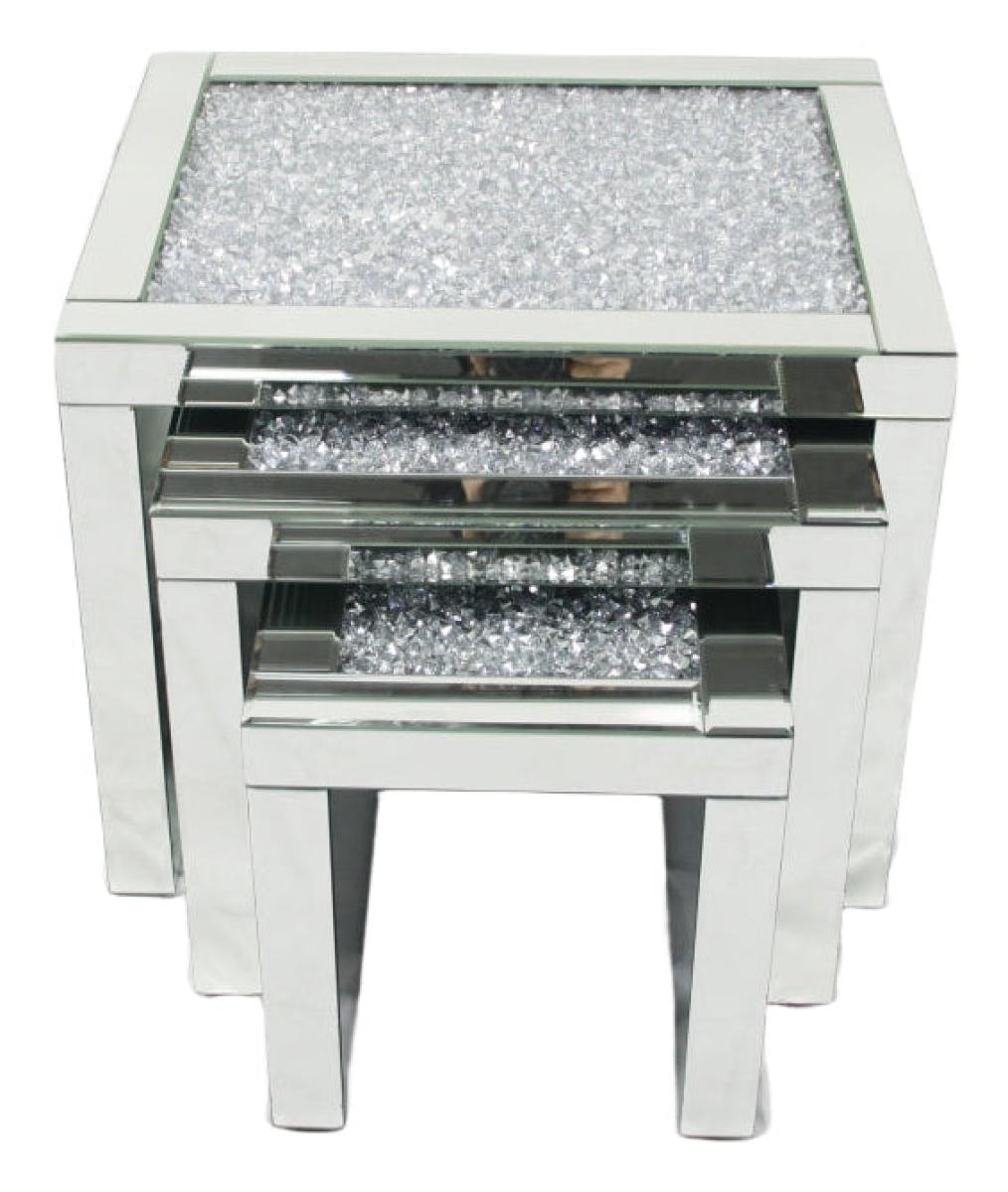 Roma Nest of Tables — Mirrored Furniture handmade to order by Langham Furniture, image 4 of 7