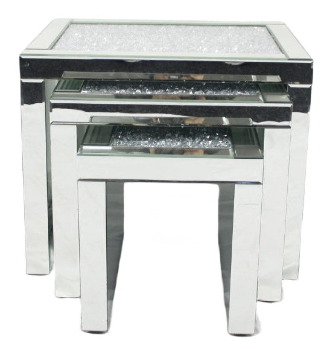 Roma Nest of Tables — Mirrored Furniture handmade to order by Langham Furniture, image 5 of 7