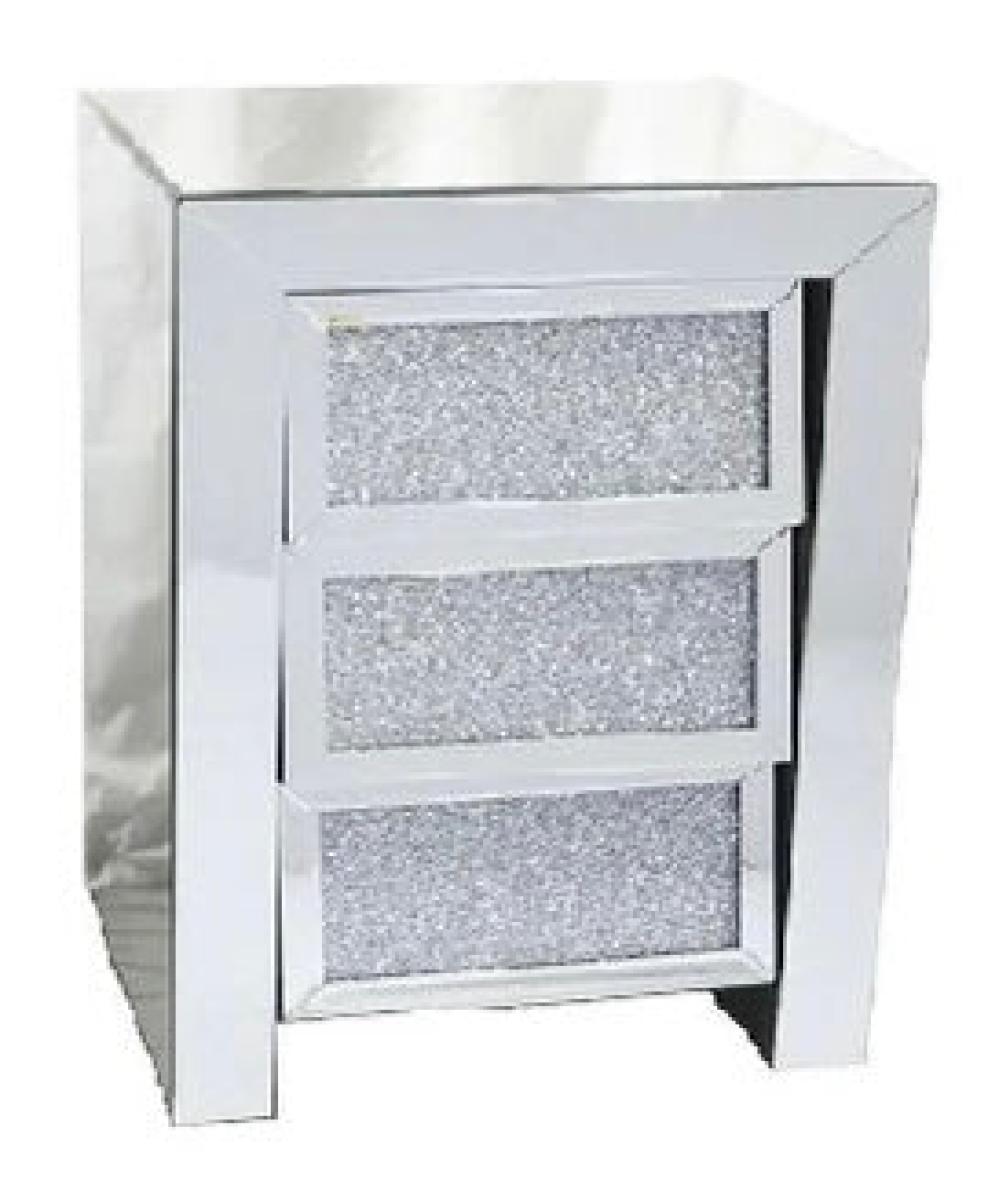 Roma Bedside Table - 3 Drawers — Mirrored Furniture handmade to order by Langham Furniture, image 5 of 5