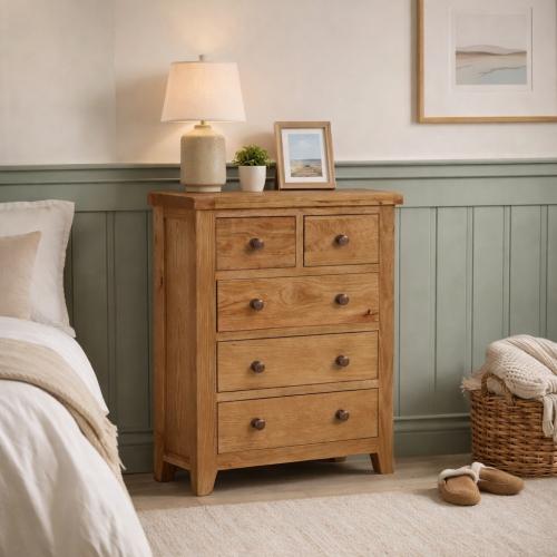 Torino 2+3 Drawer Chest — Chests of Drawers handmade to order by Langham Furniture