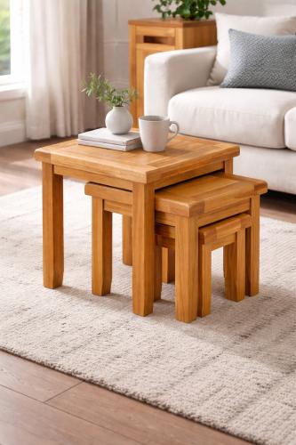 Torino Nest of 3 Tables — Side & Lamp Tables handmade to order by Langham Furniture