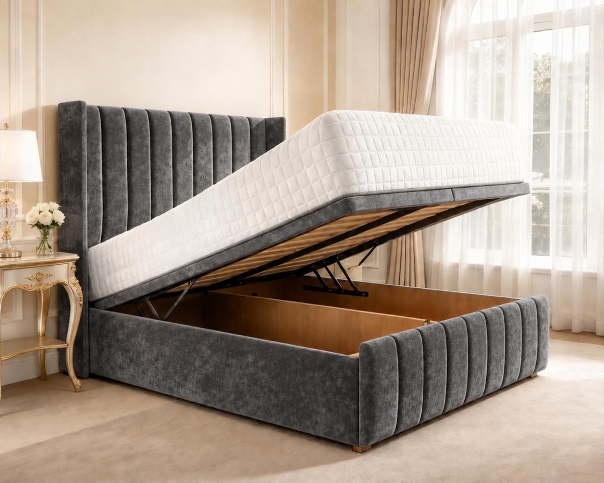 Clarendon Wingback Ottoman Divan Bed, view 5