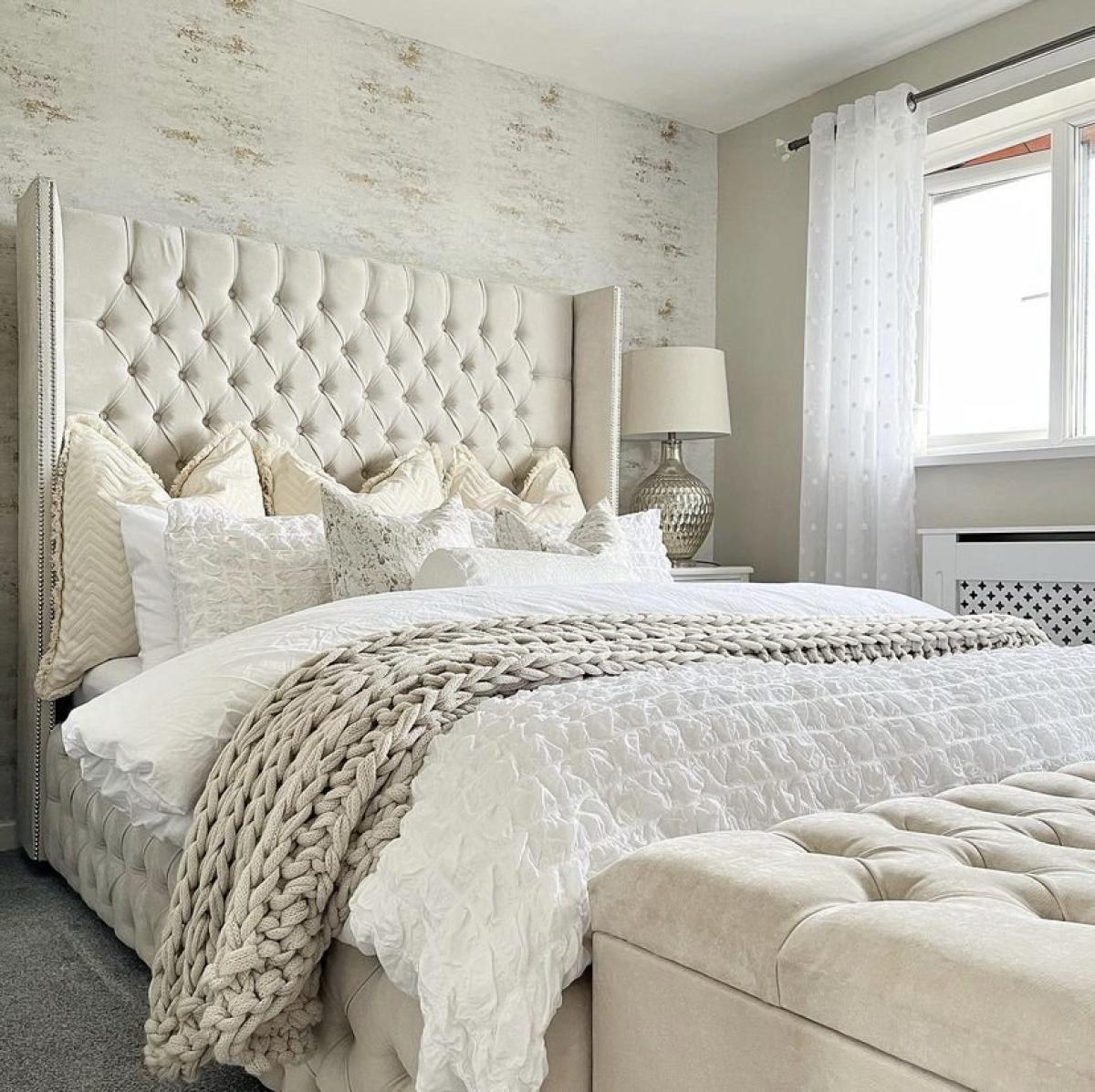Hampton – Buttoned Surround — Bed Frames handmade to order by Langham Furniture, image 1 of 6