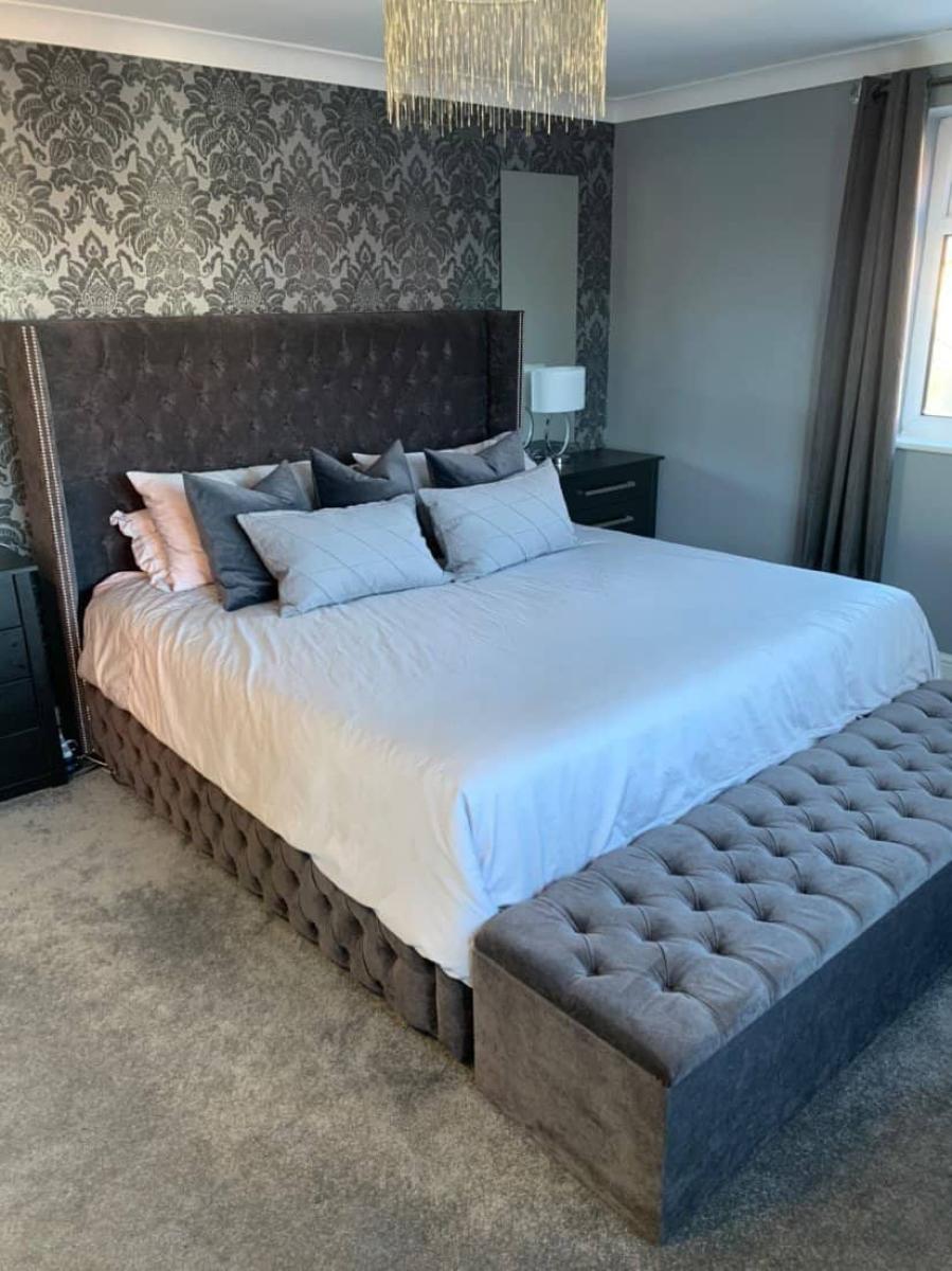Hampton – Buttoned Surround — Bed Frames handmade to order by Langham Furniture, image 4 of 6