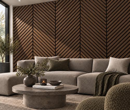 Wall Panel 15T - Walnut - Acoustic - 240cm - (1 pack / 4pcs) — Slat & Acoustic Panels handmade to order by Langham Furniture