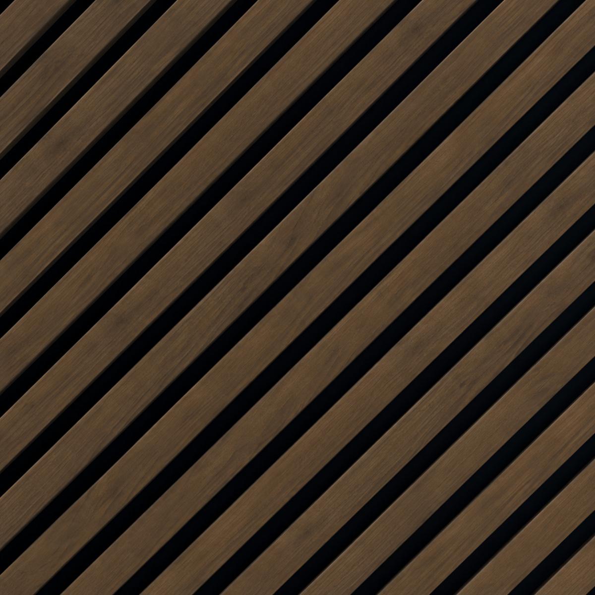 Wall Panel 15T - Walnut - Acoustic - 240cm - (1 pack / 4pcs) — Slat & Acoustic Panels handmade to order by Langham Furniture, image 2 of 2