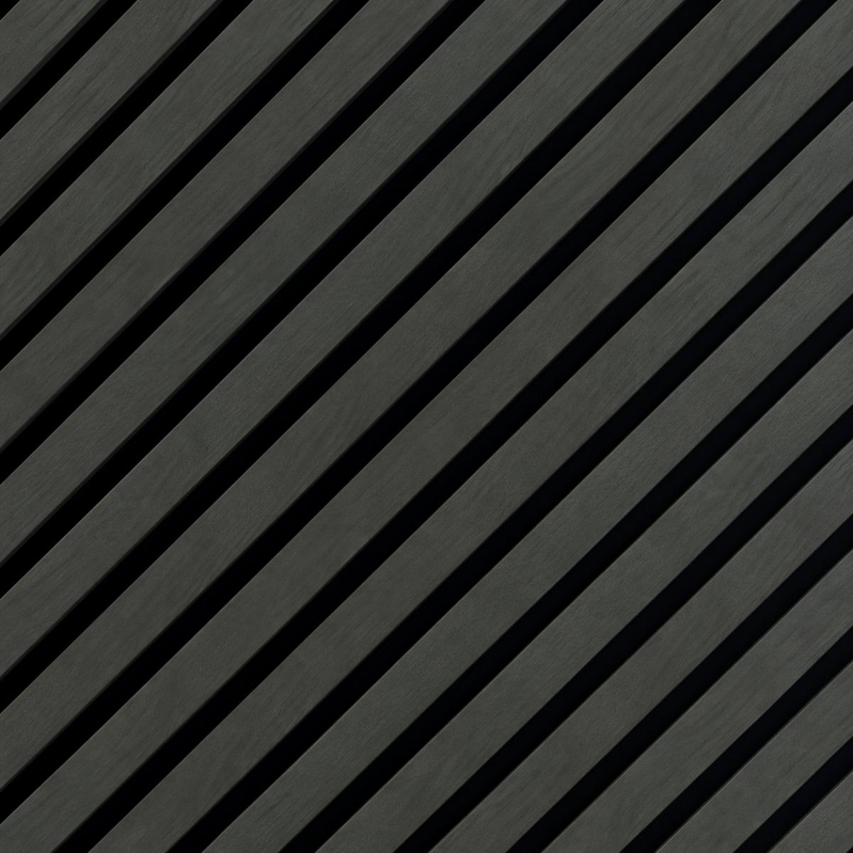 Wall Panel 15E - Black - Acoustic - 240cm - (1 pack / 4pcs) — Slat & Acoustic Panels handmade to order by Langham Furniture, image 2 of 2