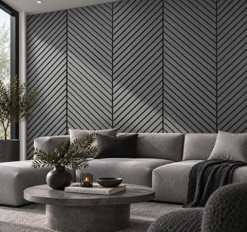 Wall Panel 15B - Light Grey - Acoustic - 240cm - (1 pack / 4pcs) — Slat & Acoustic Panels handmade to order by Langham Furniture