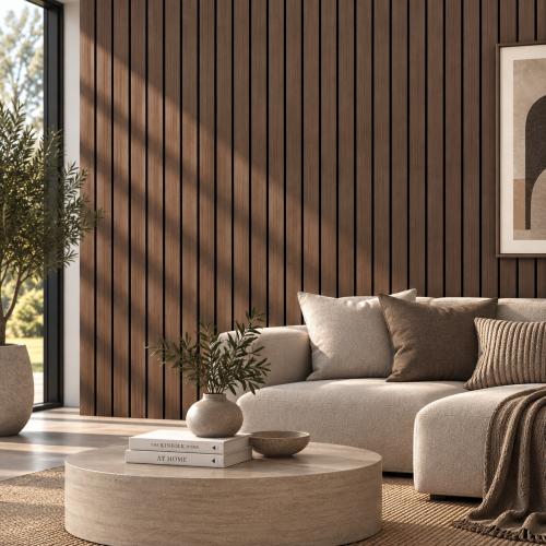 Wall Panel 17Q - Smoked Oak - Wide Slat Acoustic - 240cm - (1 pack / 4pcs) — Slat & Acoustic Panels handmade to order by Langham Furniture