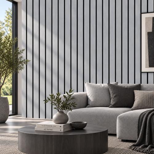 Wall Panel 17F - Grey Oak - Wide Slat Acoustic - 240cm - (1 pack / 4pcs) — Slat & Acoustic Panels handmade to order by Langham Furniture