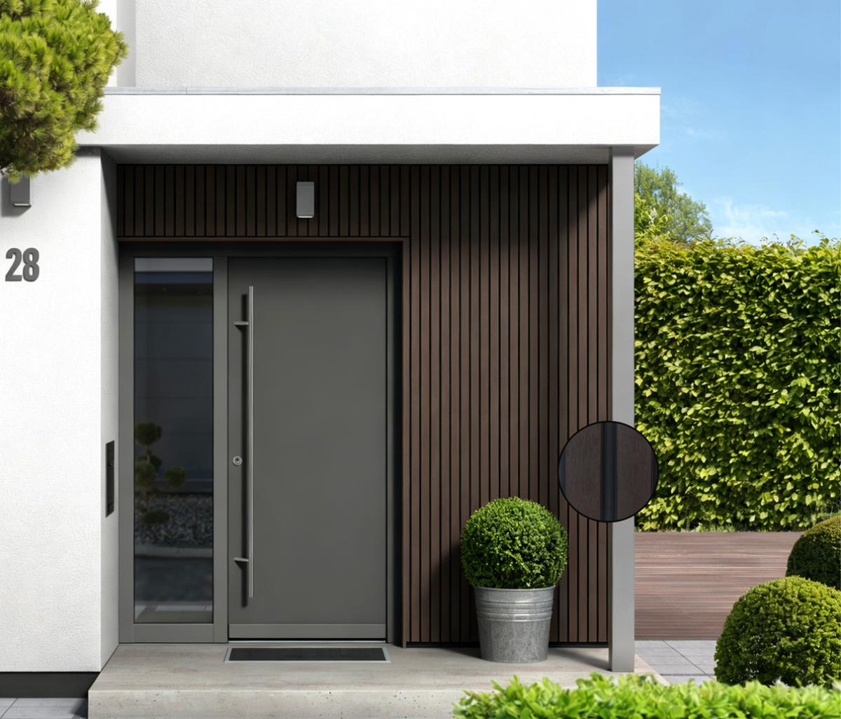 Wall Panel 74D - Dark Brown - Outdoor - 290cm - (1 pack / 6pcs) — Outdoor Wall Panels handmade to order by Langham Furniture, image 1 of 4