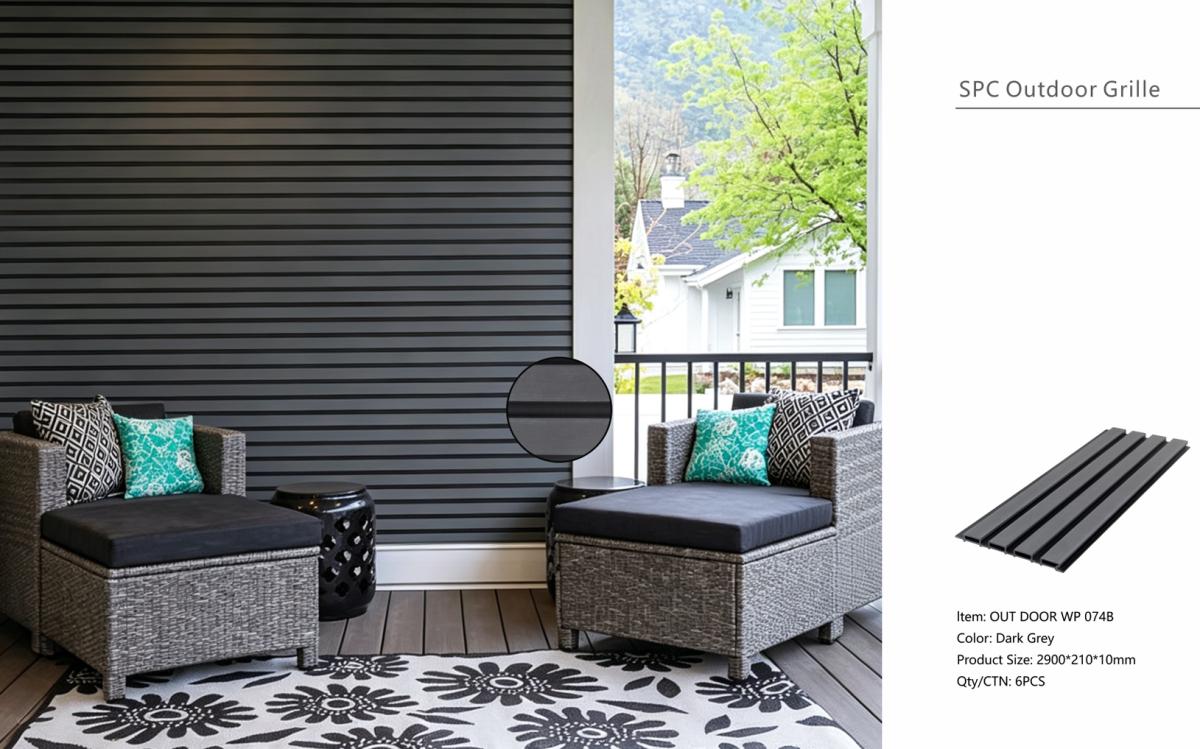 Wall Panel 74B - Dark Grey - Outdoor - 290cm - (1 pack / 6pcs) — Outdoor Wall Panels handmade to order by Langham Furniture, image 3 of 4