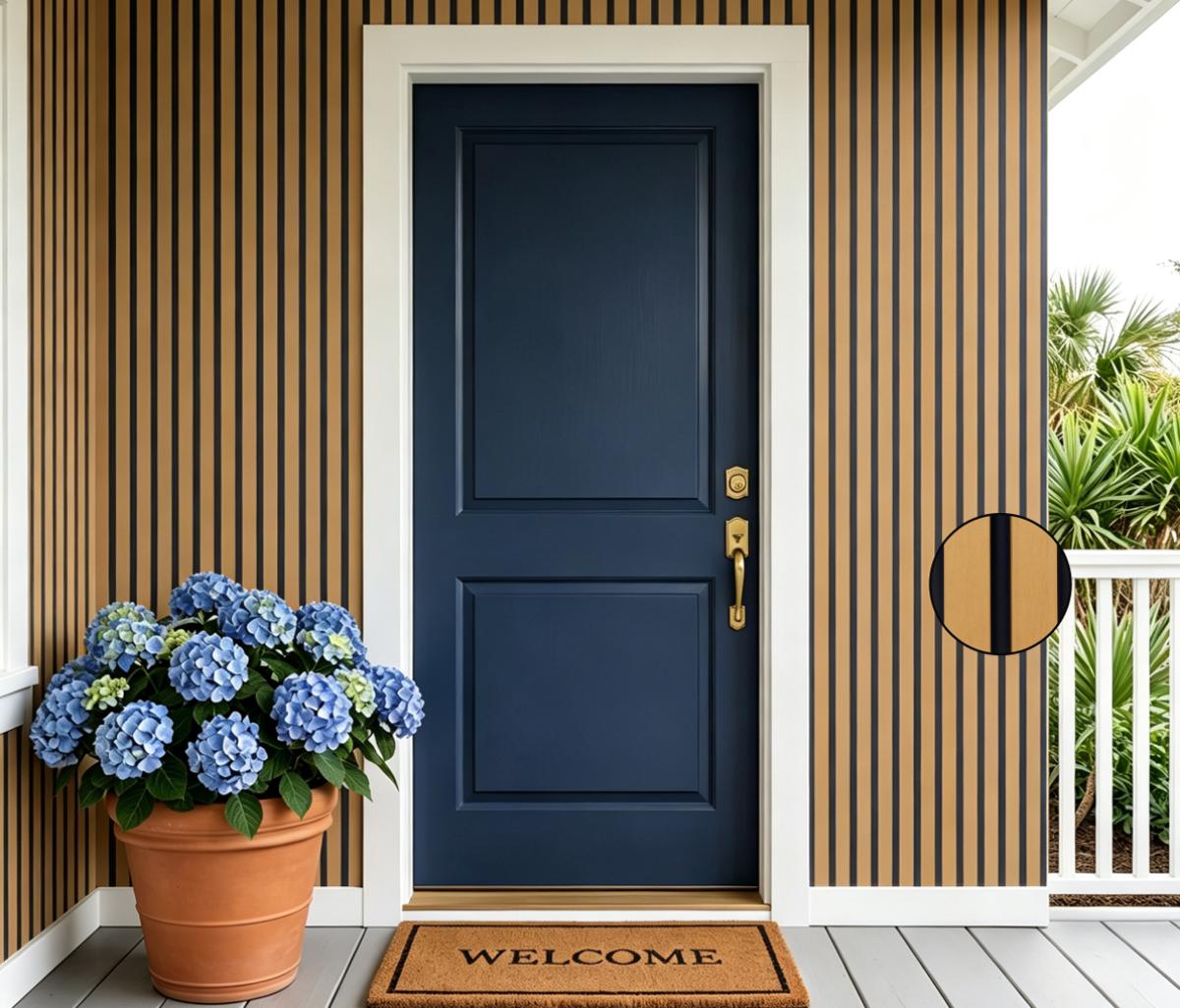 Wall Panel 74A - Oak - Outdoor - 290cm - (1 pack / 6pcs) — Outdoor Wall Panels handmade to order by Langham Furniture, image 1 of 4