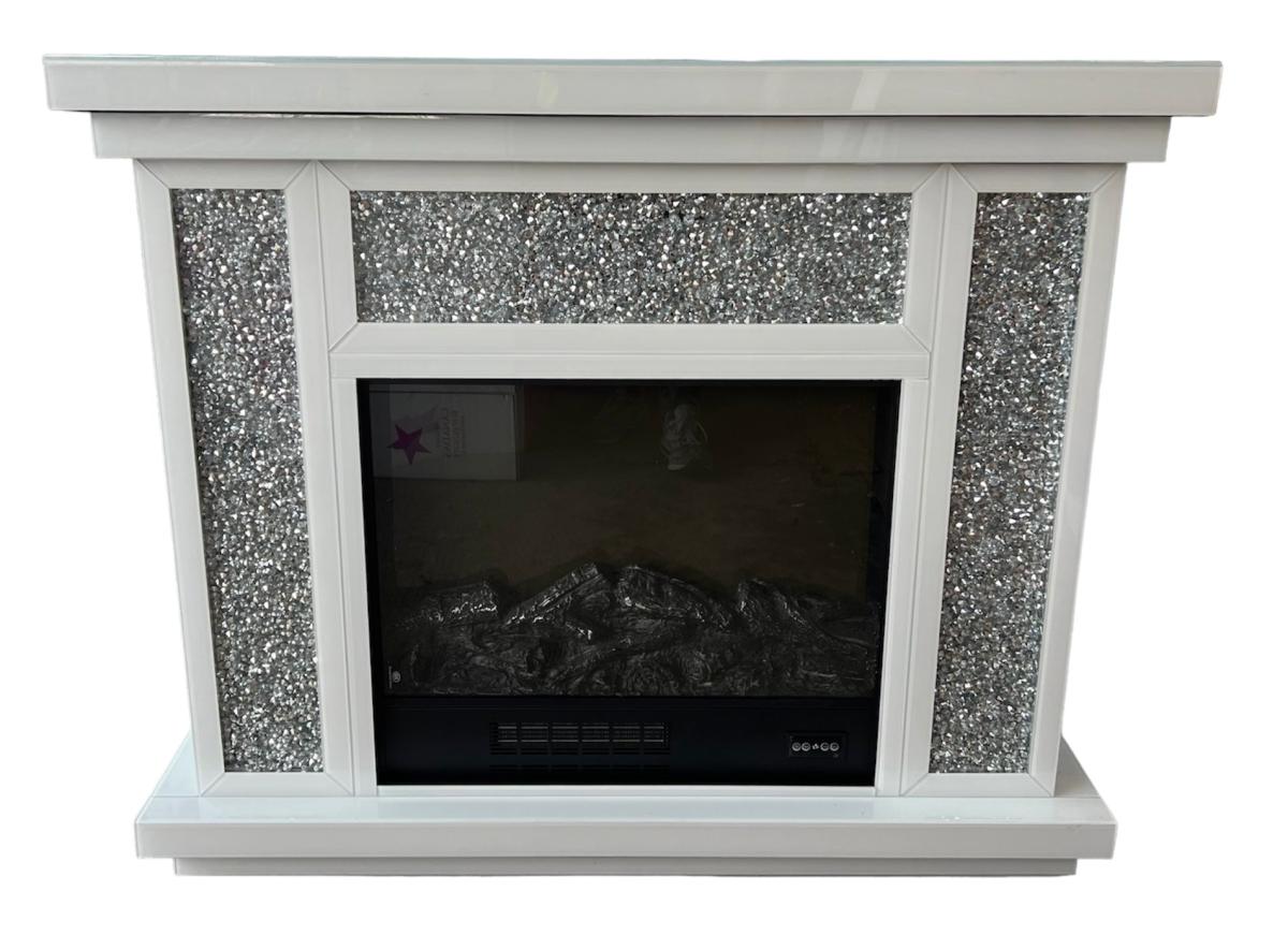 Fireplace (White) — Mirrored Furniture handmade to order by Langham Furniture, image 1 of 2