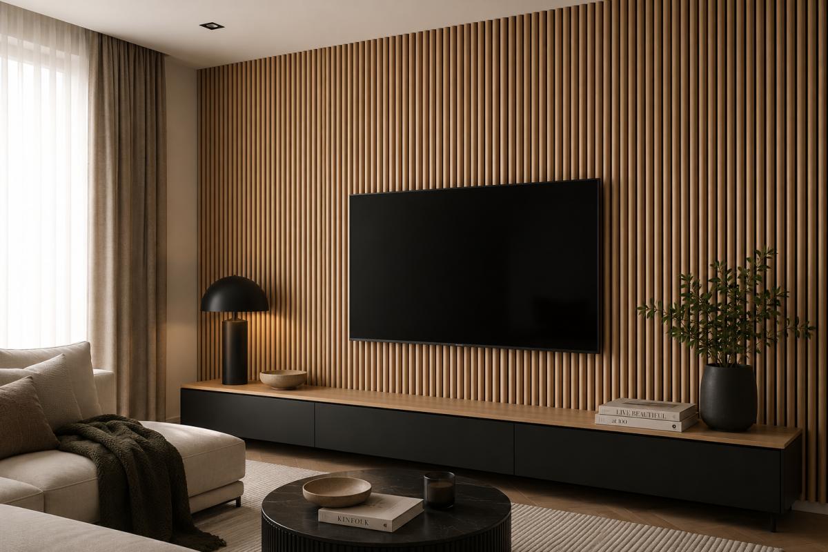 Wall Panel 37H - Oak 02 - Acoustic - 240cm - (1 pack / 4pcs) — Slat & Acoustic Panels handmade to order by Langham Furniture, image 1 of 2