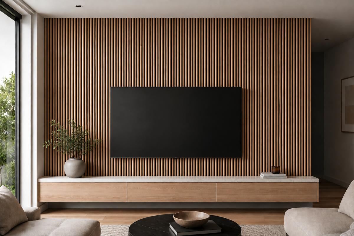 Wall Panel 36H - Oak 02 - Acoustic - 240cm - (1 pack / 4pcs) — Slat & Acoustic Panels handmade to order by Langham Furniture, image 1 of 2