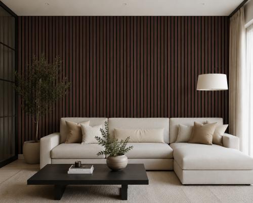 Wall Panel 01Q - Smoked Oak - Acoustic - 240cm - (1 pack / 4pcs) — Slat & Acoustic Panels handmade to order by Langham Furniture