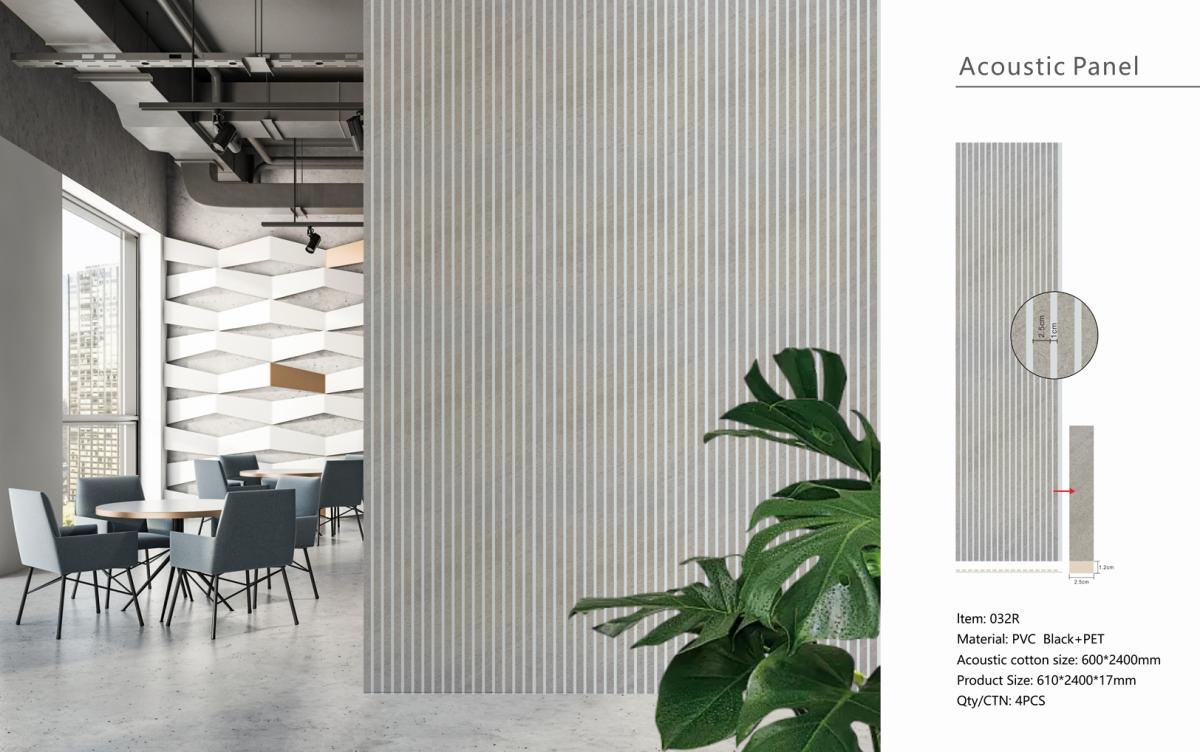 Wall Panel 32R - Concrete - Premium 3-Sided Acoustic - 240cm - (1 pack / 4pcs) — Slat & Acoustic Panels handmade to order by Langham Furniture, image 3 of 3