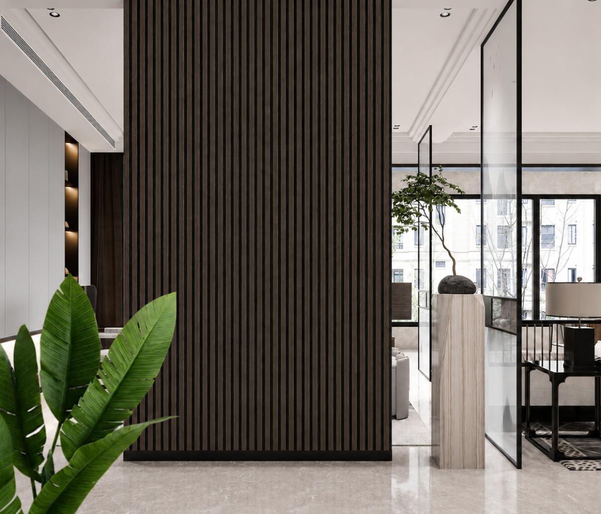 Wall Panel 31T - Walnut - Premium 3-Sided Acoustic - 240cm - (1 pack / 4pcs) — Slat & Acoustic Panels handmade to order by Langham Furniture, image 1 of 3