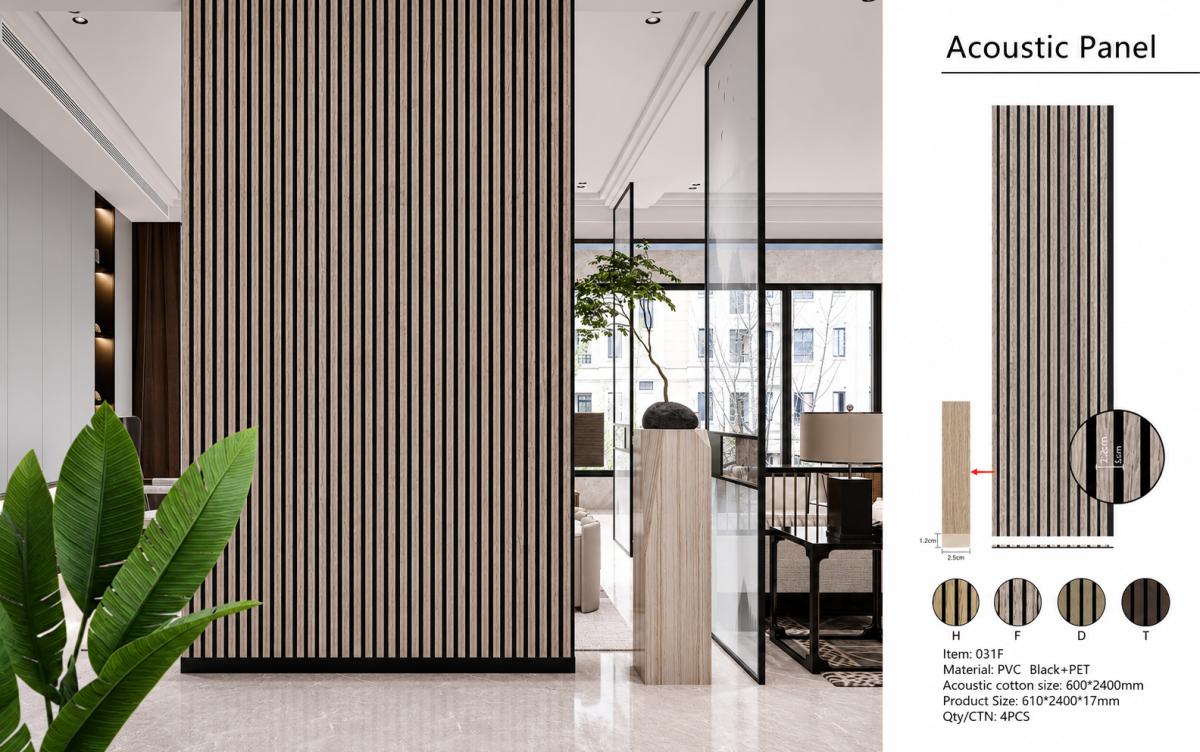 Wall Panel 31F - Grey Oak - Premium 3-Sided Acoustic - 240cm - (1 pack / 4pcs) — Slat & Acoustic Panels handmade to order by Langham Furniture, image 3 of 3