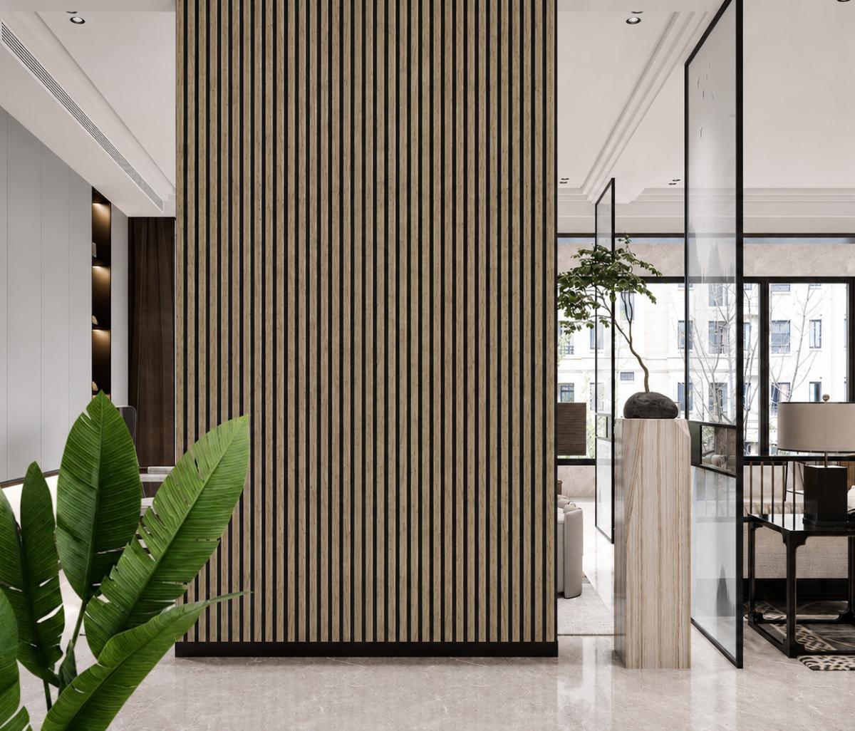 Wall Panel 31D - Dark Oak - Premium 3-Sided Acoustic - 240cm - (1 pack / 4pcs) — Slat & Acoustic Panels handmade to order by Langham Furniture, image 1 of 3