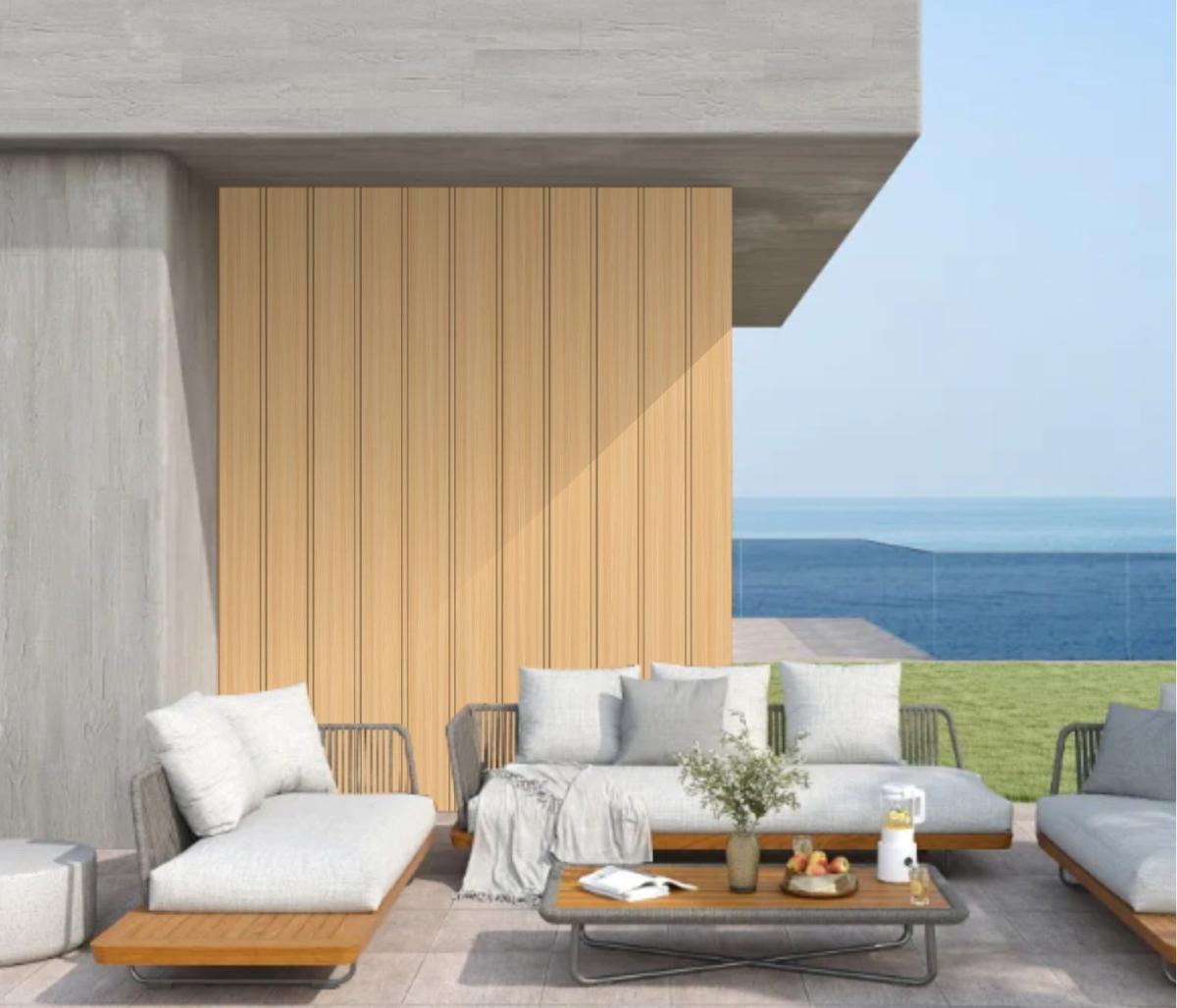Wall Panel 89A - Oak - Outdoor - 290cm - (1 pack / 6pcs) — Outdoor Wall Panels handmade to order by Langham Furniture, image 3 of 7