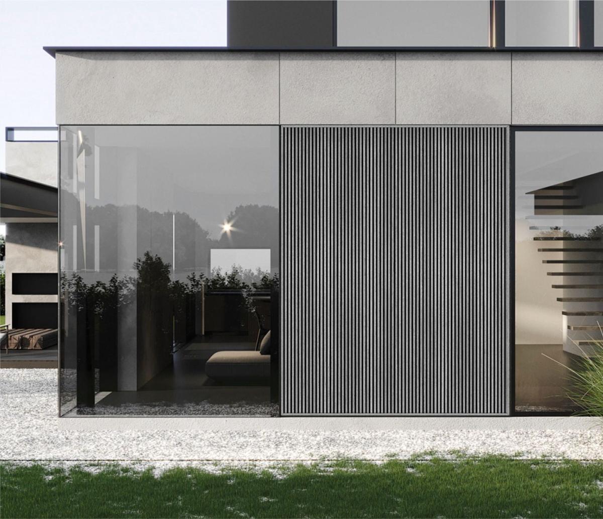 Wall Panel 92B - Grey - Outdoor - 240cm - (1 pack / 12pcs) — Outdoor Wall Panels handmade to order by Langham Furniture, image 1 of 3