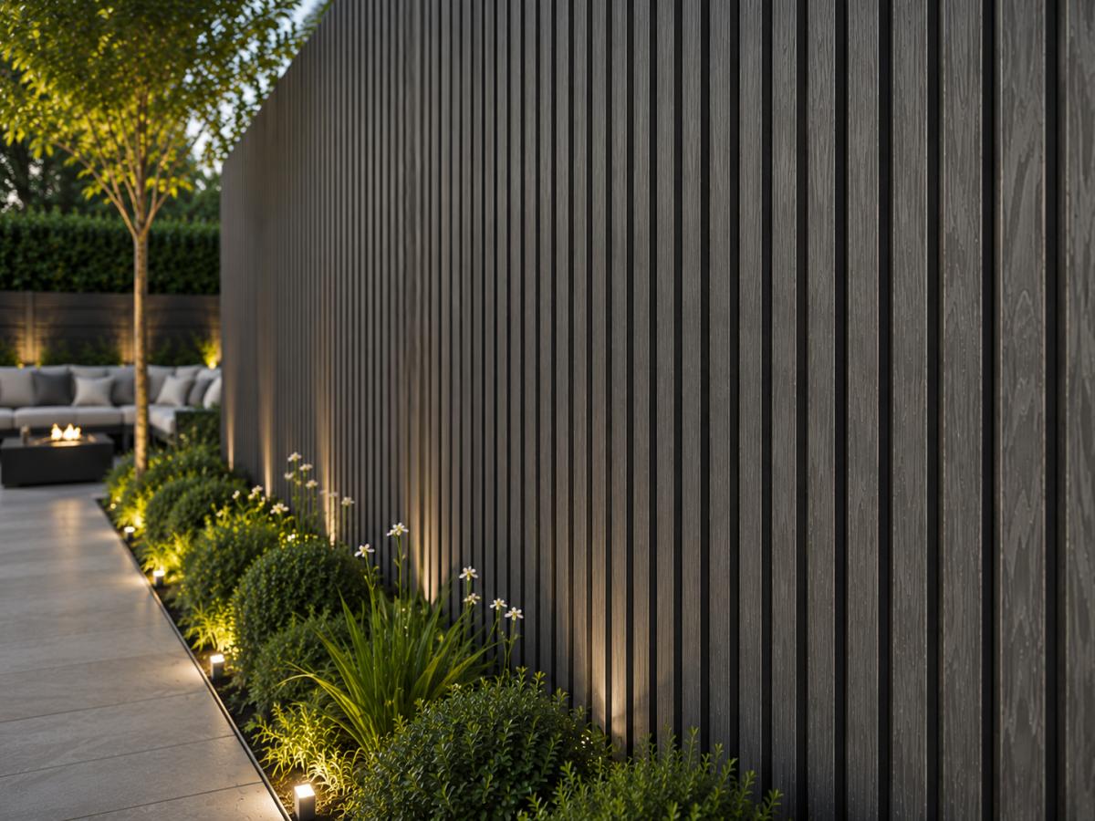 Wall Panel 73E - Black - Outdoor - 290cm - (1 pack / 6pcs) — Outdoor Wall Panels handmade to order by Langham Furniture, image 1 of 2