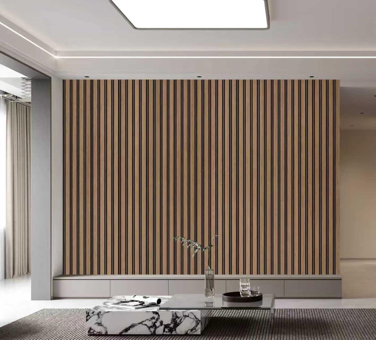 Wall Panel 64D - Dark Oak - PVC - 240cm - (1 pack / 8pcs) — Slat & Acoustic Panels handmade to order by Langham Furniture, image 4 of 4