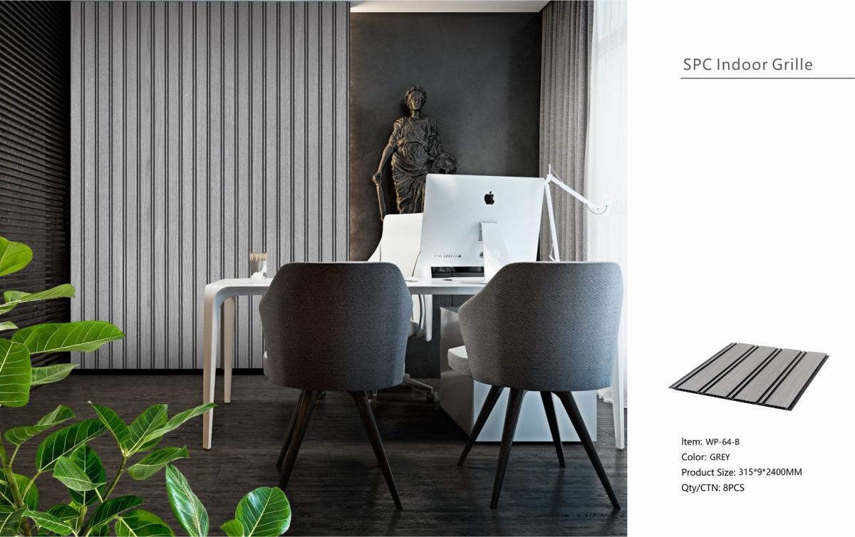 Wall Panel 64B - Grey - PVC - 240cm - (1 pack / 8pcs) — Slat & Acoustic Panels handmade to order by Langham Furniture, image 3 of 4