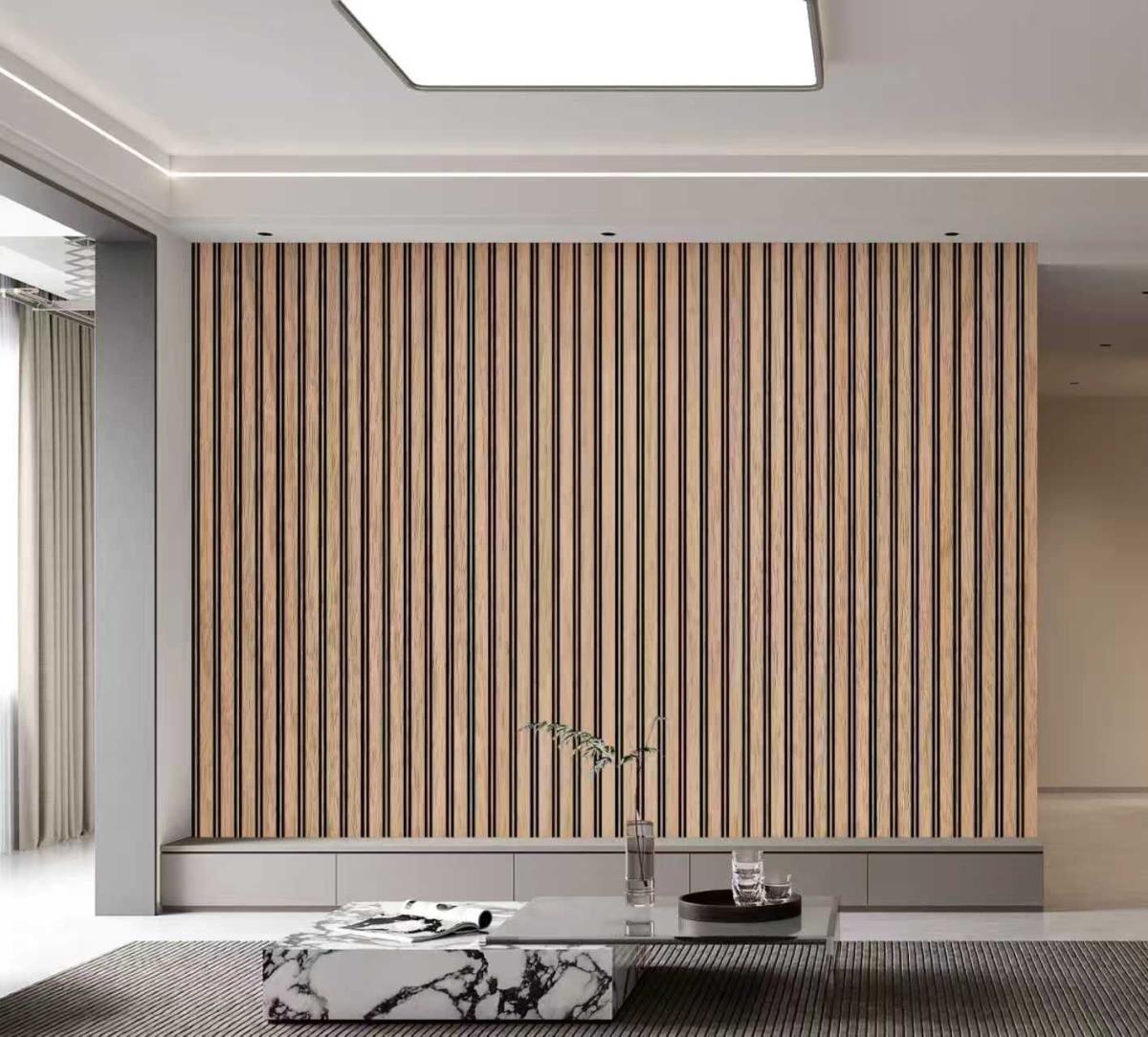 Wall Panel 64A - Oak - PVC - 240cm - (1 pack / 8pcs) — Slat & Acoustic Panels handmade to order by Langham Furniture, image 4 of 4