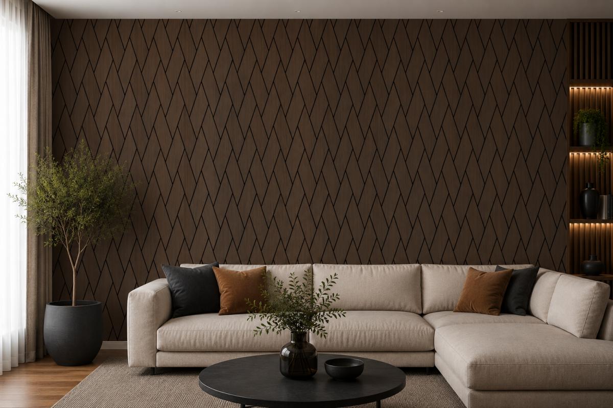 Wall Panel 42WT - Walnut - Acoustic - 240cm - (1 pack / 4pcs) — Slat & Acoustic Panels handmade to order by Langham Furniture, image 1 of 2