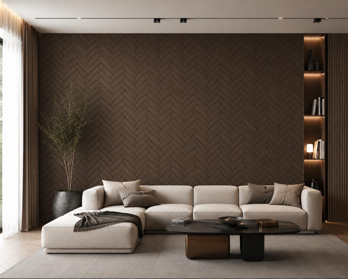 Wall Panel 41WT - Walnut - Acoustic - 240cm - (1 pack / 4pcs) — Slat & Acoustic Panels handmade to order by Langham Furniture, image 1 of 2
