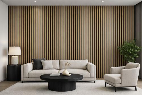 Wall Panel 61D - Dark Oak - PVC - 240cm - (1 pack / 8pcs) — Slat & Acoustic Panels handmade to order by Langham Furniture