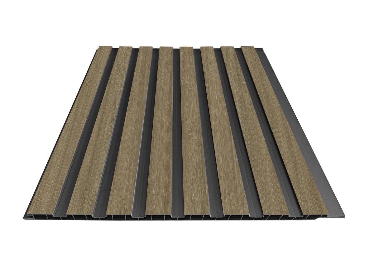 Wall Panel 61D - Dark Oak - PVC - 240cm - (1 pack / 8pcs) — Slat & Acoustic Panels handmade to order by Langham Furniture, image 2 of 3