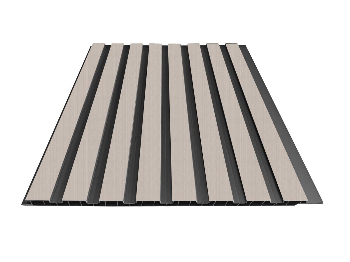 Wall Panel 61B - Light Grey - PVC - 240cm - (1 pack / 8pcs) — Slat & Acoustic Panels handmade to order by Langham Furniture, image 2 of 3