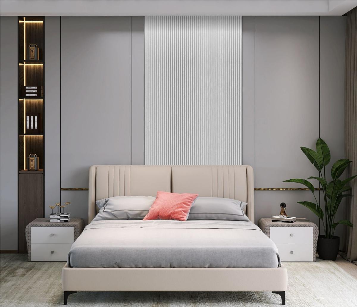 Wall Panel 80B - Light Grey  - Seamless - 240cm - (1 pack / 12pcs) — Slat & Acoustic Panels handmade to order by Langham Furniture, image 1 of 4