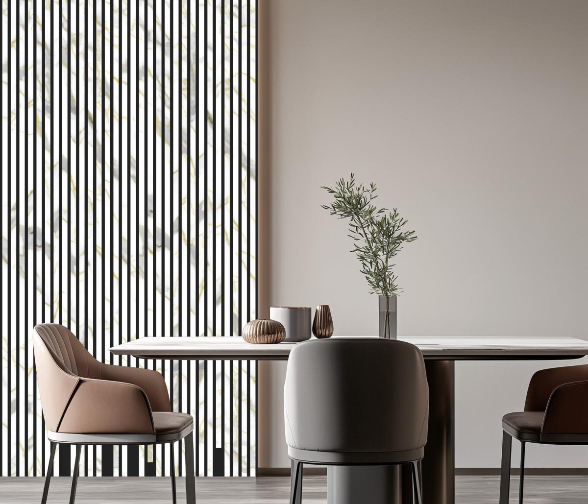 Wall Panel 01WX - Gold and White Marble - Acoustic - 240cm - (1 pack / 4pcs) — Slat & Acoustic Panels handmade to order by Langham Furniture, image 1 of 9