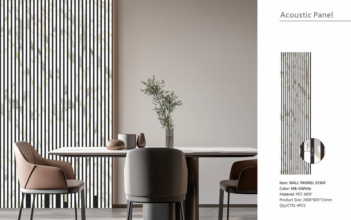 Wall Panel 01WX - Gold and White Marble - Acoustic - 240cm - (1 pack / 4pcs) — Slat & Acoustic Panels handmade to order by Langham Furniture, image 9 of 9